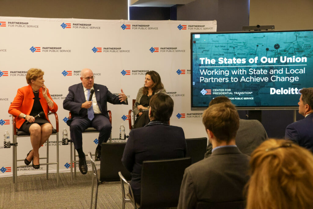 Bipartisan leaders Senator Shaheen and former Governor Hogan explain the importance of working across all levels of government