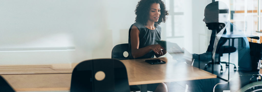 A government employee conducting an interview.